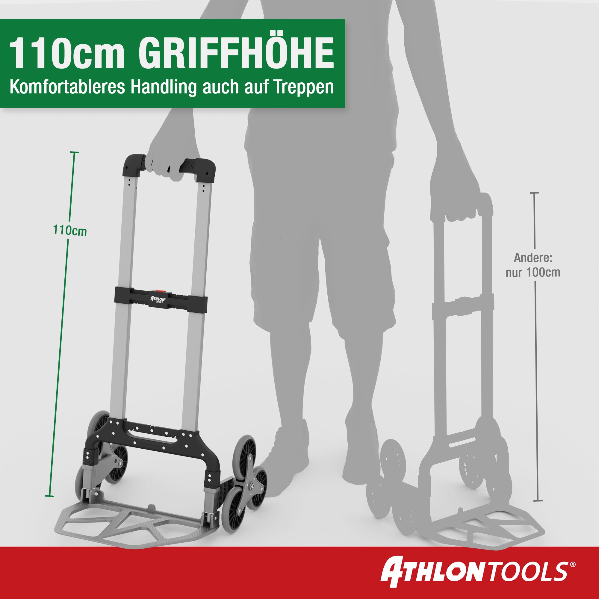 Aluminium Schwerlast Treppen-Sackkarre bis 100kg, klappbar (C3203)