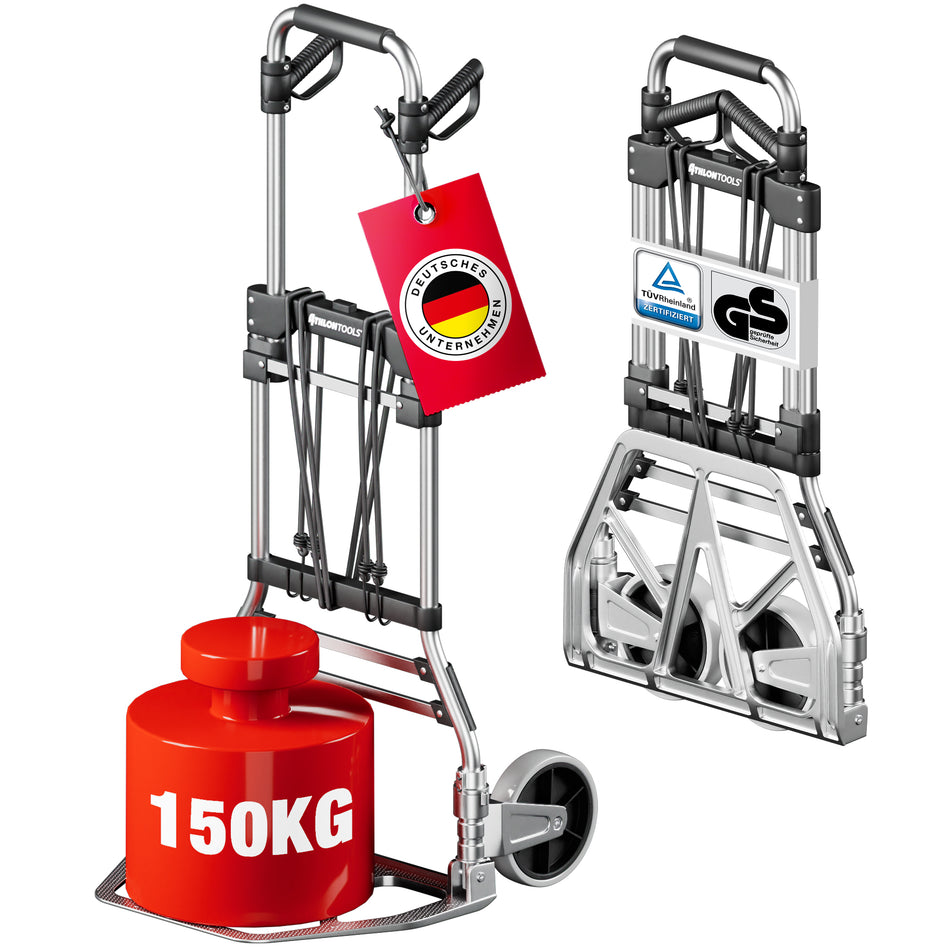 Aluminium Schwerlast-Sackkarre bis 150kg, klappbar (C3002)