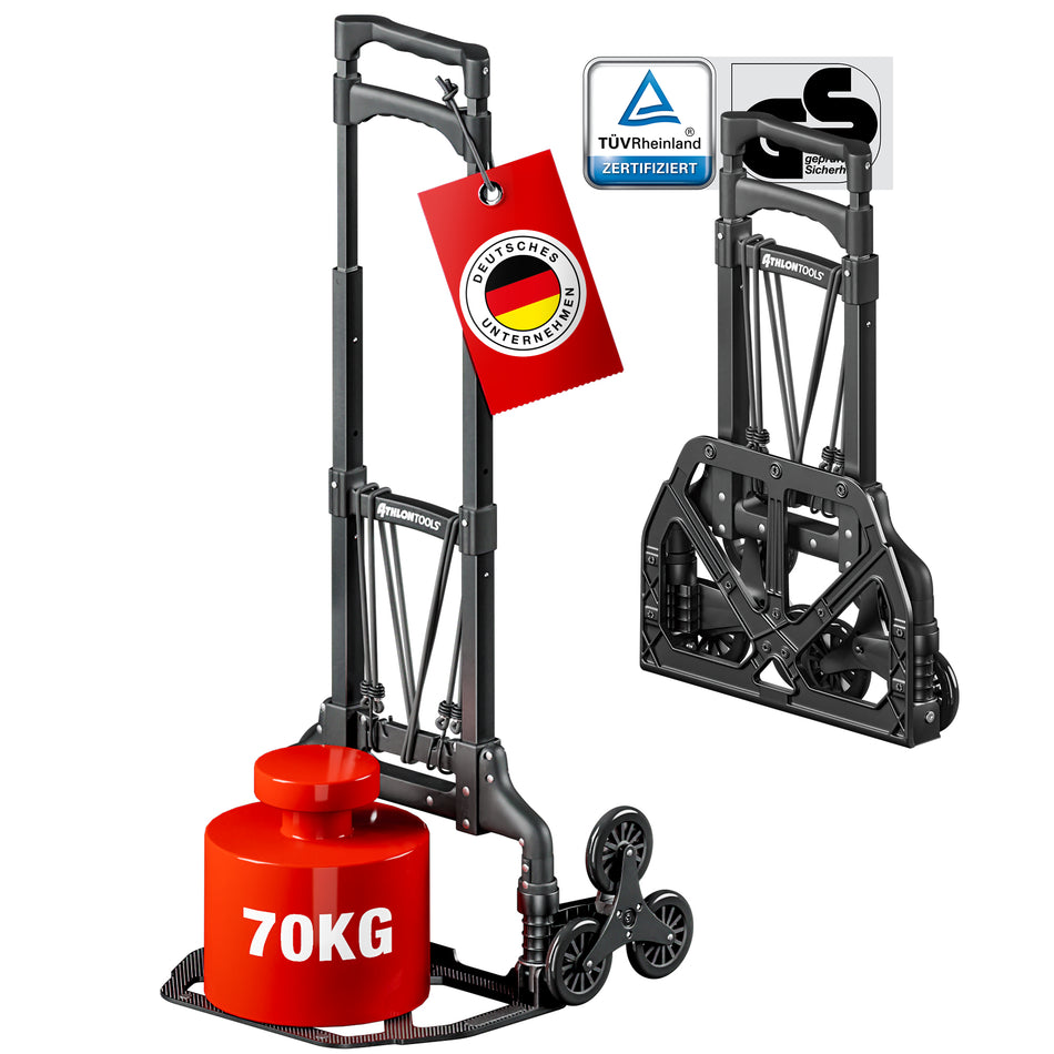 Aluminium Treppen-Sackkarre «Black Edition», klappbar (C3202)