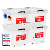 4x 60 L Aufbewahrungsboxen mit Deckel
