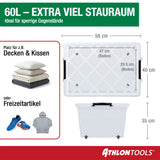 4x 60 L Aufbewahrungsboxen mit Deckel