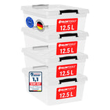4x 12.5 L Aufbewahrungsboxen mit Deckel