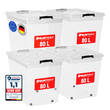 4x 80 L Aufbewahrungsboxen mit Deckel