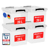 4x 20 L Aufbewahrungsboxen mit Deckel
