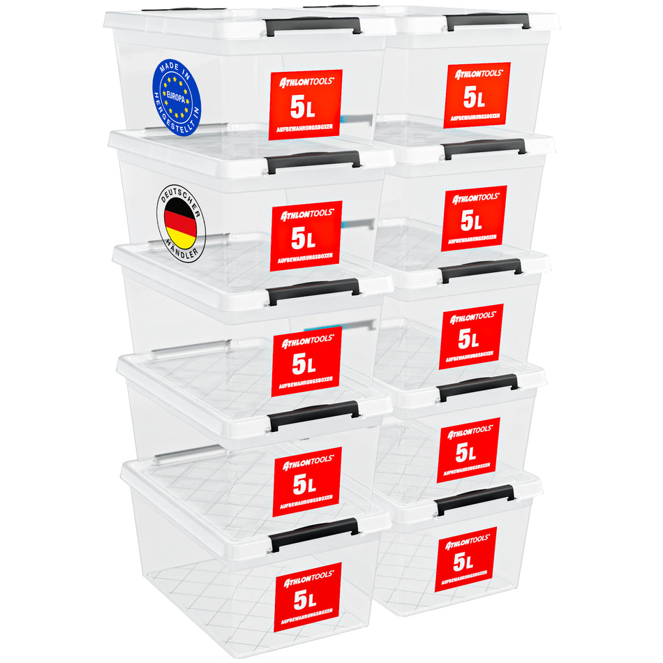 10x 5L Aufbewahrungsboxen mit Deckel klein