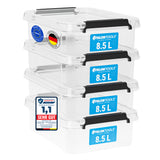 ATHLON TOOLS 4x 8.5 L Aufbewahrungsboxen mit Deckel