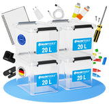 ATHLON TOOLS 4x 20 L Aufbewahrungsboxen mit Deckel