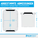 ATHLON TOOLS 4x 20 L Aufbewahrungsboxen mit Deckel