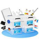 ATHLON TOOLS 4x 40 L Aufbewahrungsboxen mit Deckel