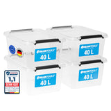 ATHLON TOOLS 4x 40 L Aufbewahrungsboxen mit Deckel