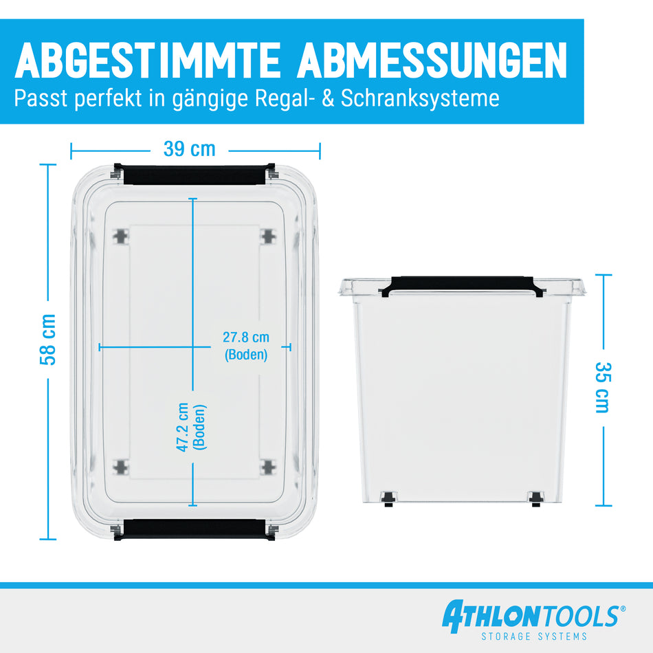 4x 60 L Aufbewahrungsboxen mit Deckel