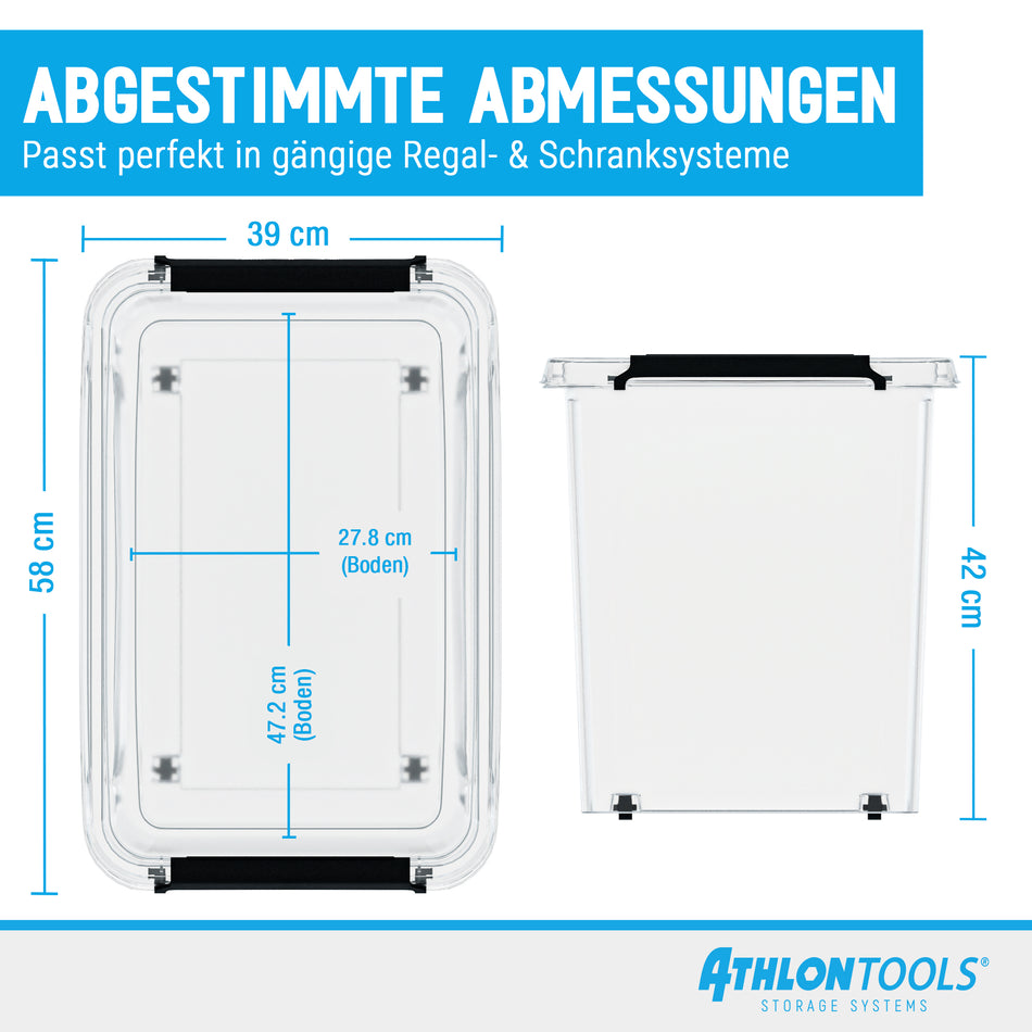 4x 80 L Aufbewahrungsboxen mit Deckel