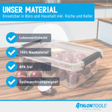 ATHLON TOOLS 4x 80 L Aufbewahrungsboxen mit Deckel