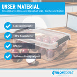 ATHLON TOOLS 4x 40 L Aufbewahrungsboxen mit Deckel