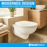 Toilettendeckel mit Absenkautomatik Oval/O-Form – Duroplast WC Sitz, Soft-Close & Quick-Release – Antibakterielle, kratzfeste & UV-beständige Klobrille inkl. Installationsschablone