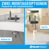 Toilettendeckel mit Absenkautomatik Oval/O-Form – Duroplast WC Sitz, Soft-Close & Quick-Release – Antibakterielle, kratzfeste & UV-beständige Klobrille inkl. Installationsschablone