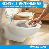 Toilettendeckel mit Absenkautomatik Oval/O-Form – Duroplast WC Sitz, Soft-Close & Quick-Release – Antibakterielle, kratzfeste & UV-beständige Klobrille inkl. Installationsschablone