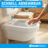 Toilettendeckel mit Absenkautomatik D-Form – Duroplast WC Sitz, Soft-Close & Quick-Release – Antibakterielle, kratzfeste & UV-beständige Klobrille inkl. Installationsschablone