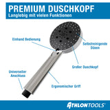 ATHLON TOOLS Duschkopf wassersparend