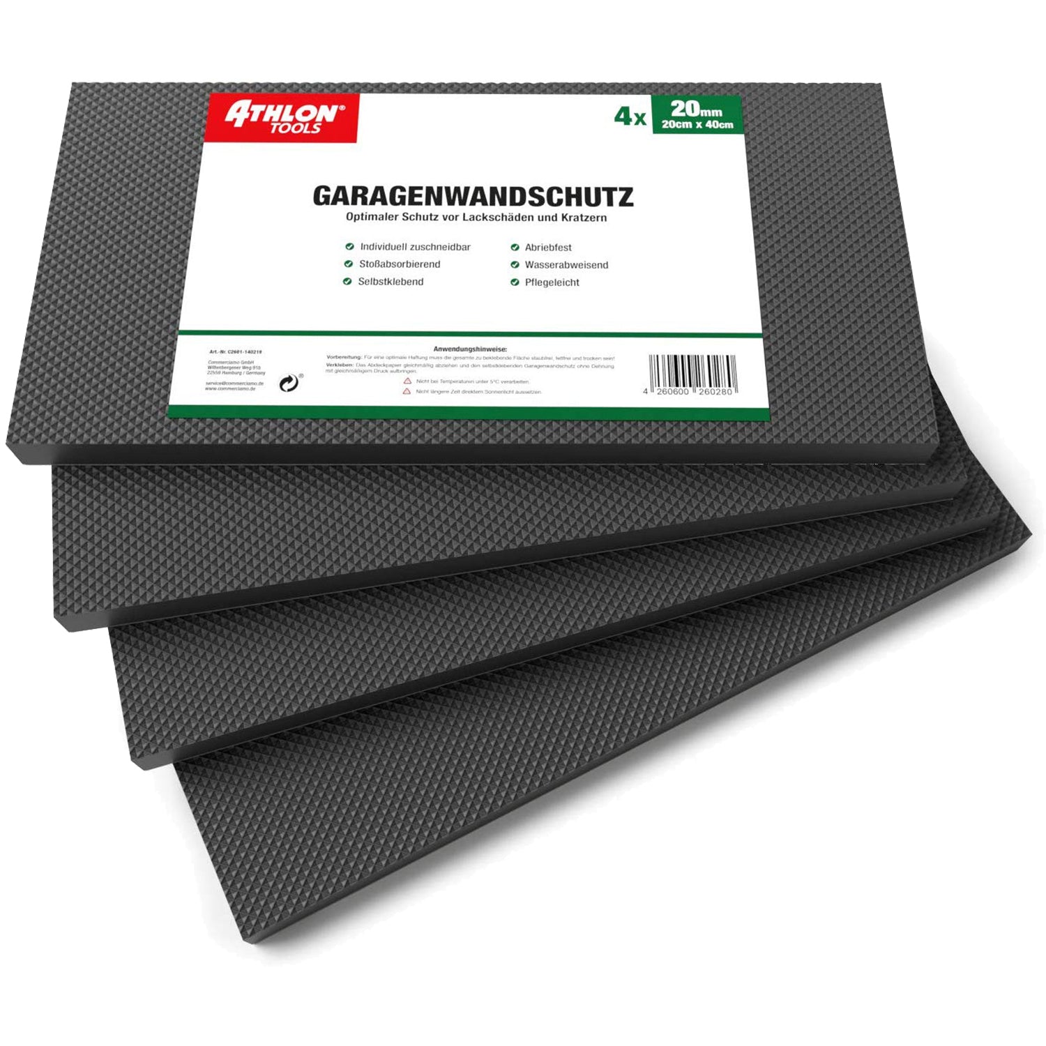 MaxProtect Garagen-Wandschutz Selbstklebend (Schwarz) – ATHLON