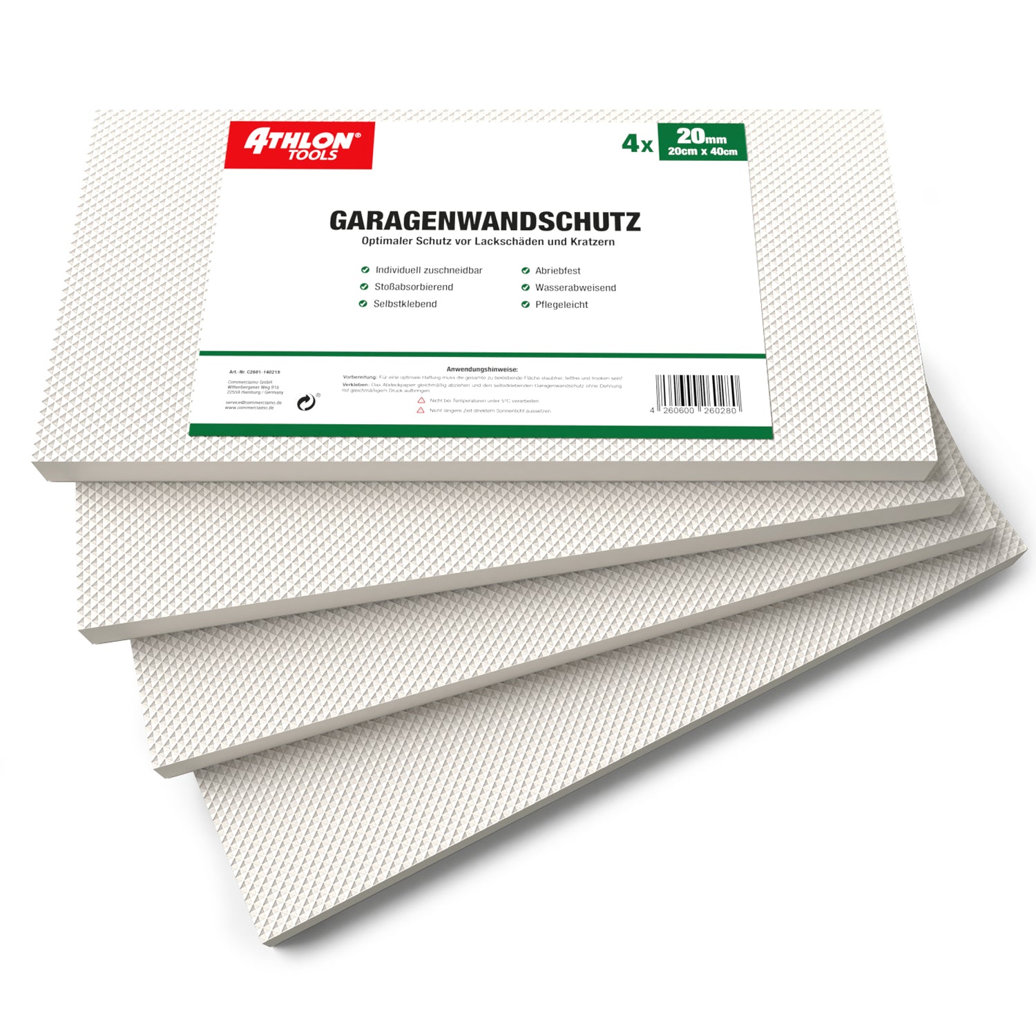 MaxProtect Garagen-Wandschutz Selbstklebend (Weiß) – ATHLON TOOLS B2B