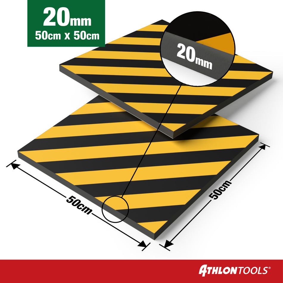 XXL Garagen-Wandschutz selbstklebend (gelb/schwarz reflektierend) 50 x 50 cm